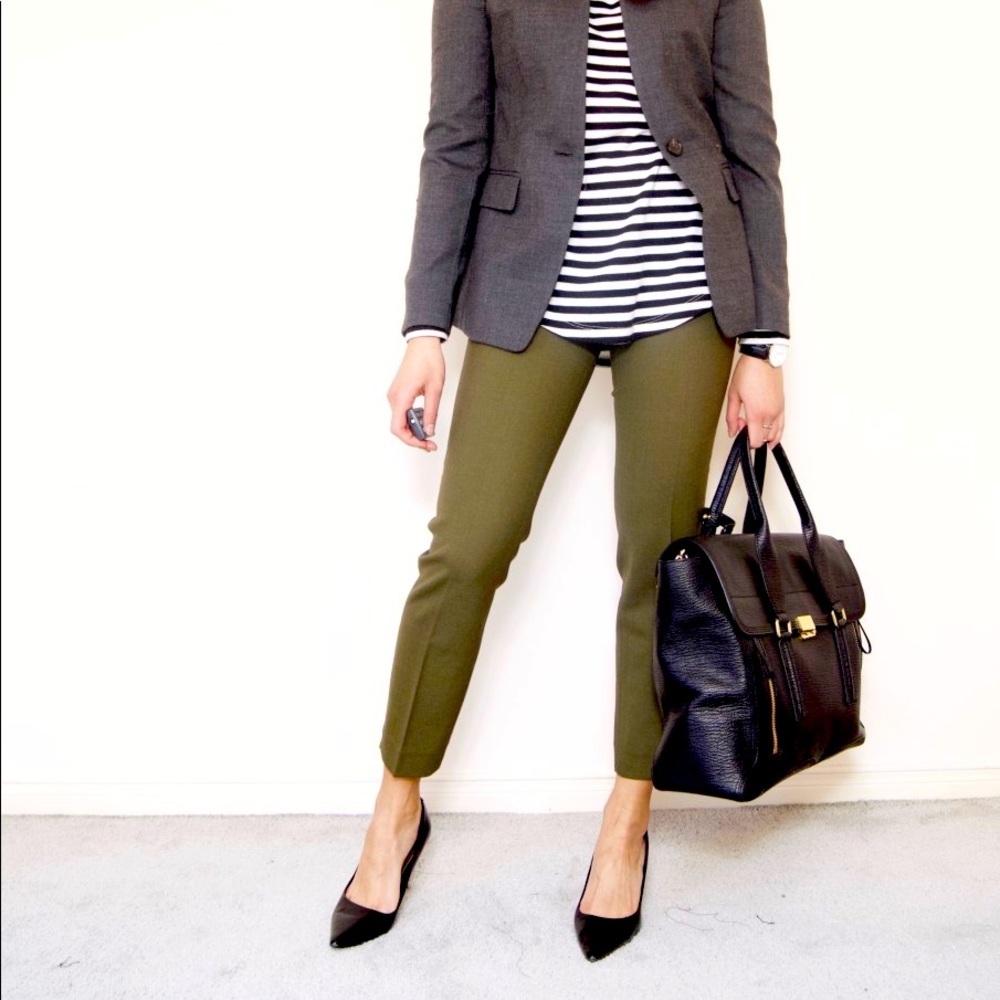 Jcrew Martie pant. Olive green 4 petite
